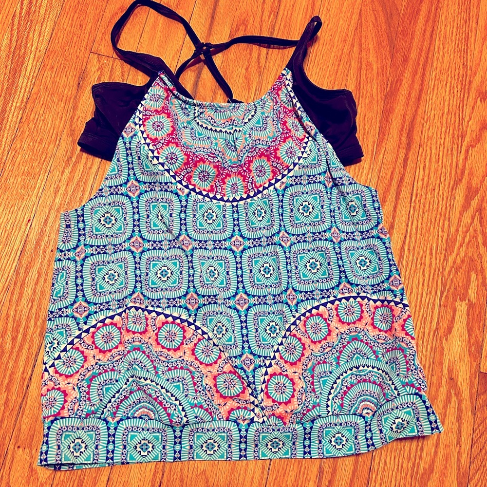 Athleta Top Women's 36 B/C Tankini with Built in Bra